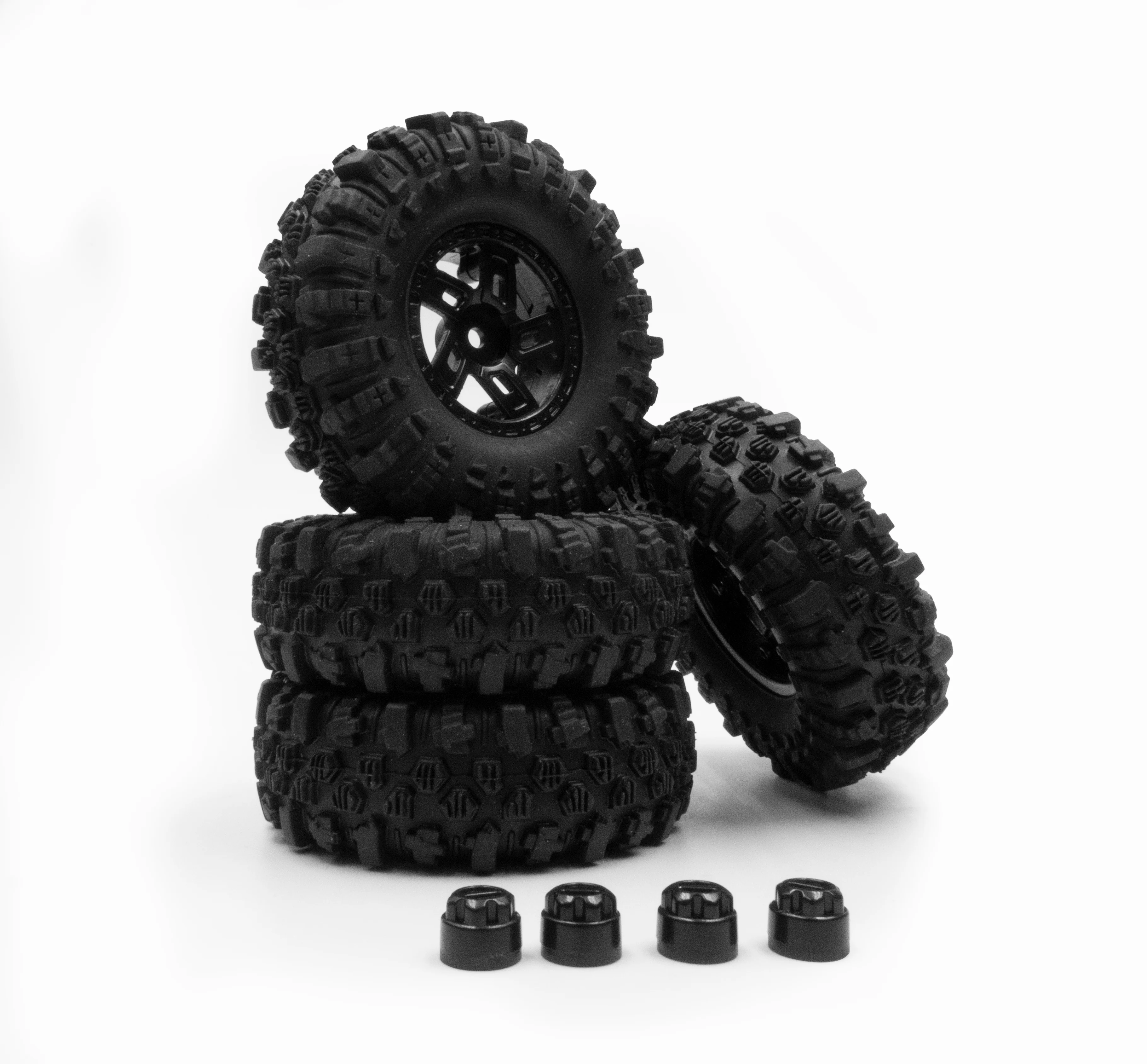 HobbyPlus 1.2inch Mudder-XL Extra Soft Sticky Tire ( 68mm ) With Wheels Set For CR-18P EVO, CR-18P EVO PRO & Furitek FX-118