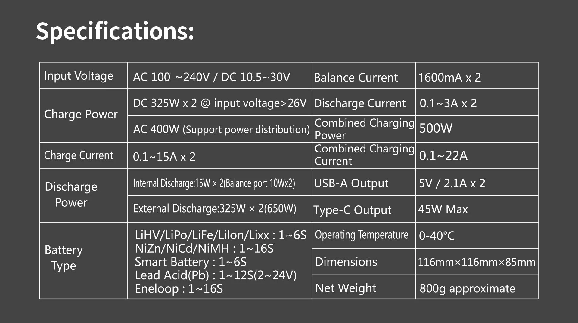 HOTA S6 AC/DC Charger - Image 9