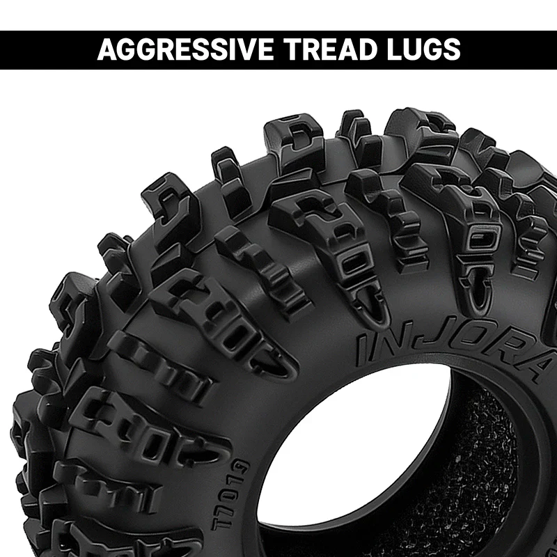 INJORA 0.7" 36*14mm Swamp Claw Tires for 1/30 SCX30 - Image 3