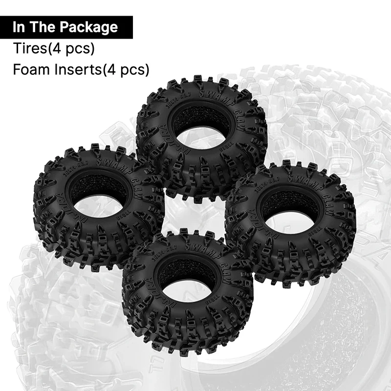 INJORA 0.7" 36*14mm Swamp Claw Tires for 1/30 SCX30 - Image 6