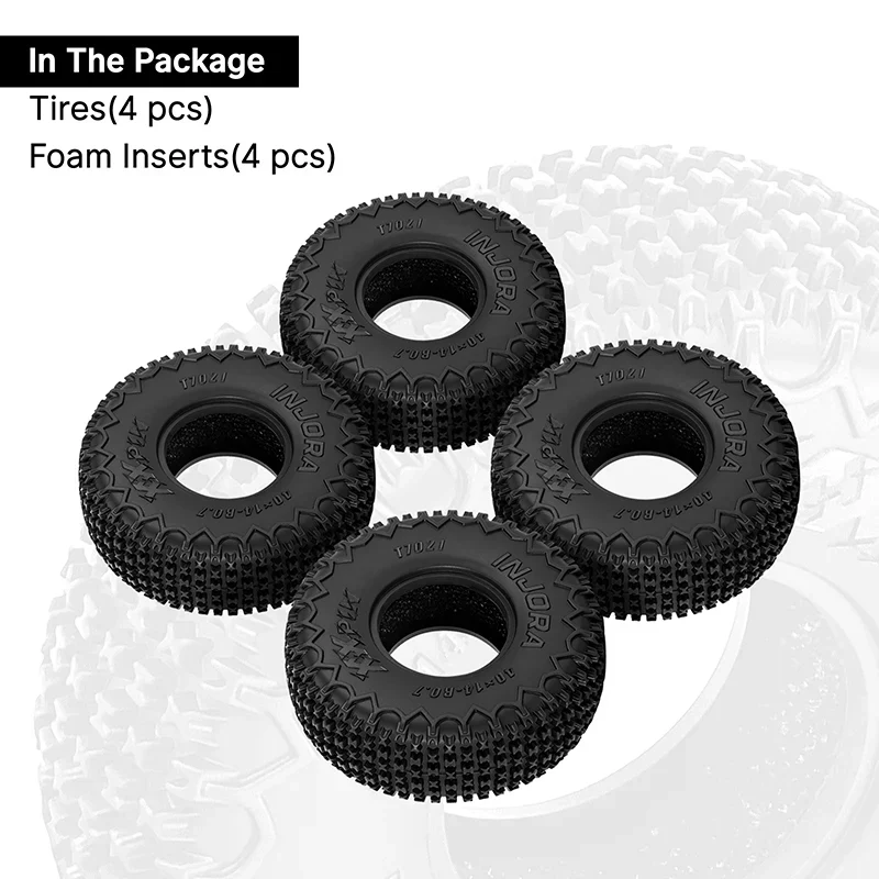 INJORA 0.7" 40*14mm XHX Pin Tires for 1/30 SCX30 - Image 6