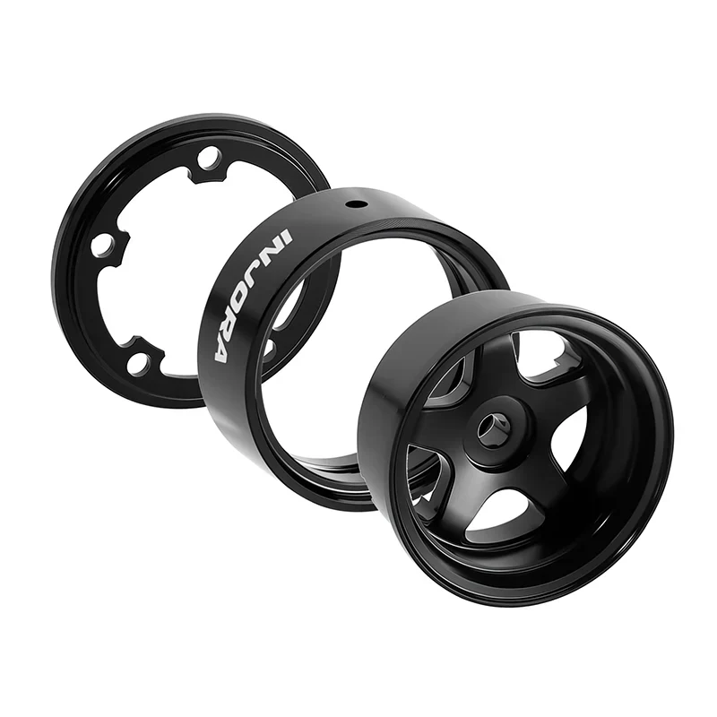 INJORA 0.7" 5-Spoke Aluminum Wheels for 1/30 SCX30 - Image 2
