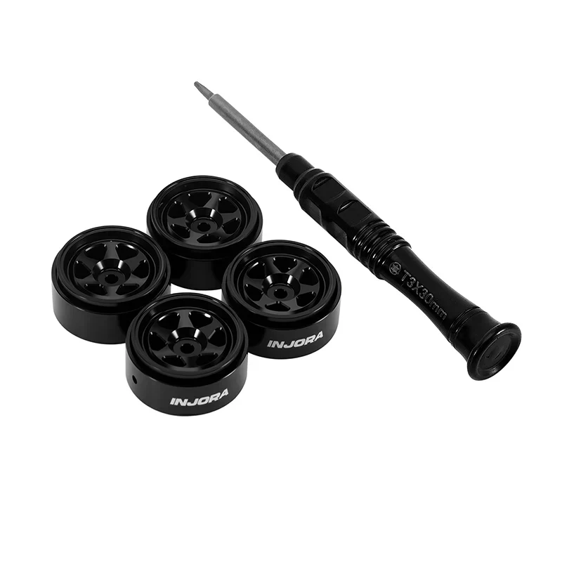 INJORA 0.7" 6-Spoke Aluminum Wheels for 1/30 SCX30 - Image 4