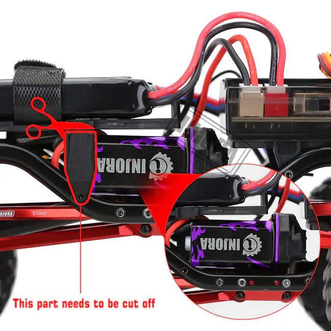INJORA 050 50T PRO Brushed MOTOR (WITH MOUNT PLATE) for Axial SCX24 - Image 7