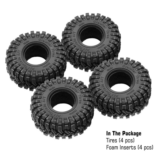 INJORA 1.0" 58*24mm S5 All Terrain Super Soft Sticky Tires for 1/18 1/24 RC Crawlers (4) - Image 3