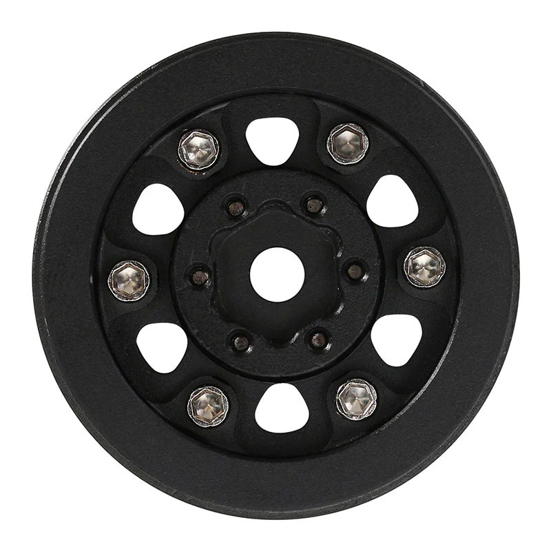 INJORA 1.0" Black Brass Beadlock Wheel Rims Deep Dish Negative Offset 3.15mm For 1/24 RC Crawlers (4) - Image 3