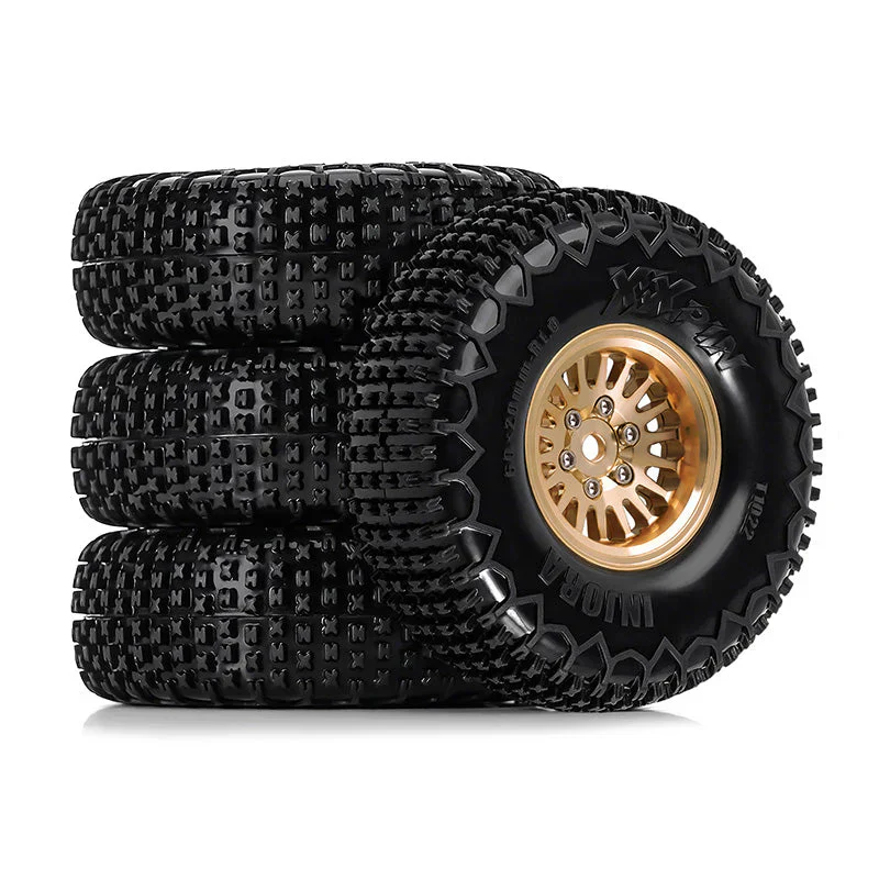 INJORA 1.0 XHX Pin Tires with 1.0 Plus Brass Beadlock Wheels Combo for 1/18 1/24 RC Crawlers - Image 7