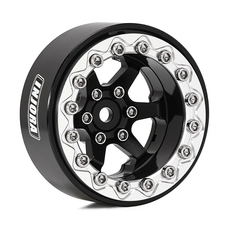 INJORA 1.3" -5.25mm Offset Aluminium Beadlock Wheels for 1/24 1/18 RC Crawler (W1313) - Image 6
