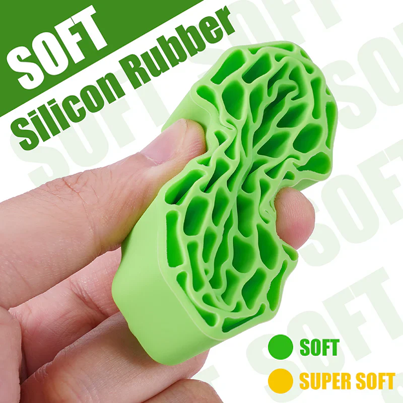 INJORA 1.3" 70*27mm Swamp Claw Tires & Silicone Rubber Inserts Combo (4) - Green (Soft) - Image 3