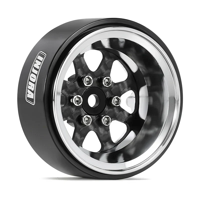 INJORA 1.3" ModuWheel Silver Beadlock Wheels Negative Offset For 1/18 1/24 RC Crawlers - 8 SPOKE SILVER WHEELS - Image 5