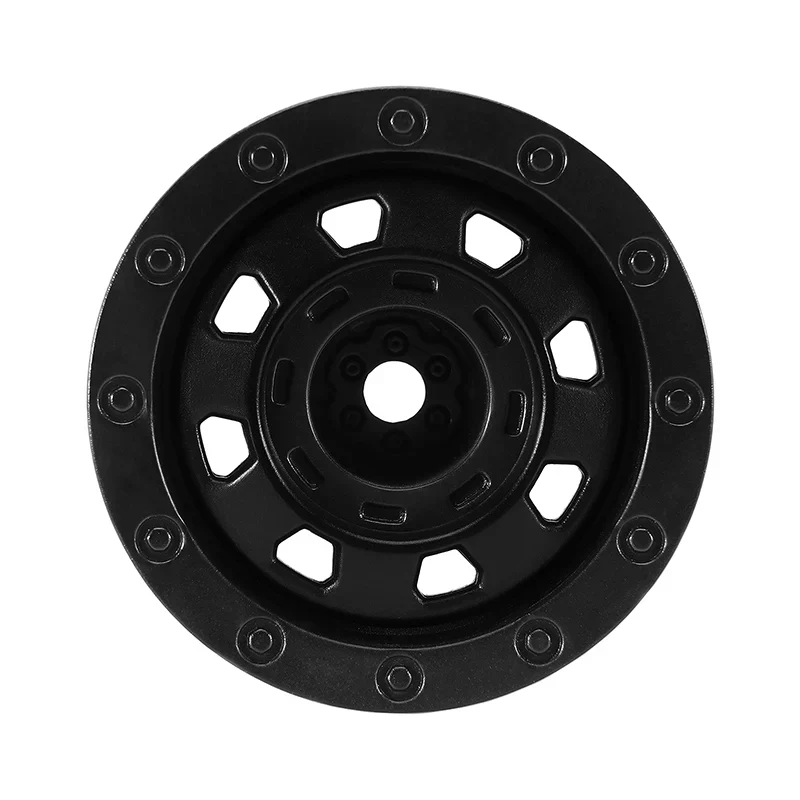 INJORA 1.3" Non-beadlock Wheels for 1/24 1/18 RC Crawlers - Black - Image 3