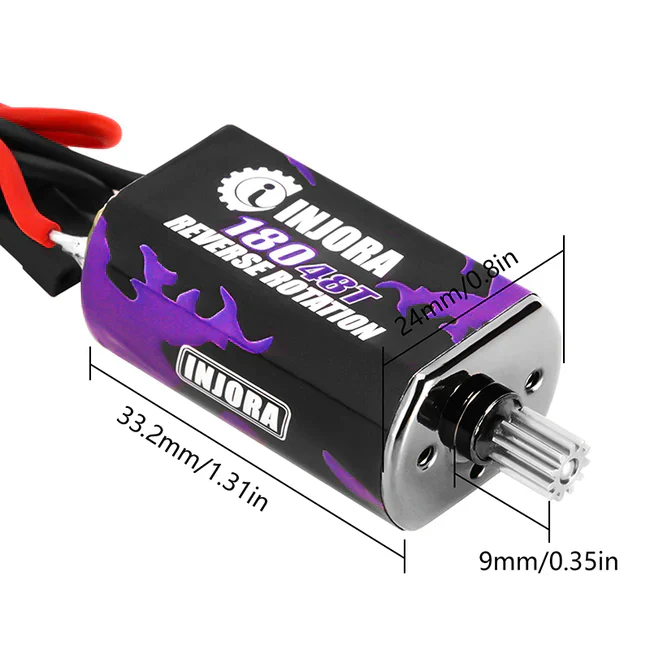 INJORA 180 PRO Brushed 48T Purple Motor with Steel Pinion for 1/18 TRX4M (INM11) - Image 3