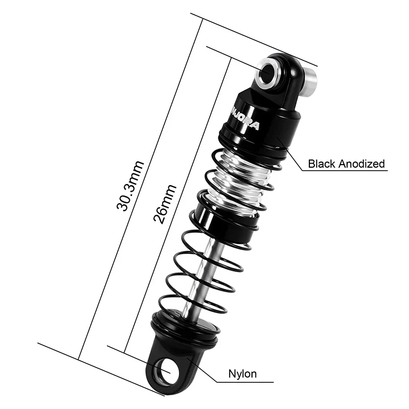 INJORA 26mm Aluminum Oil Shocks for 1/30 Axial SCX30 - Image 3