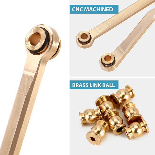 INJORA 42g Brass High Clearance Chassis Links Set for 1/18 TRX4M - Image 8