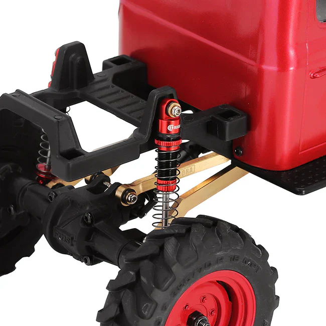 INJORA 45mm Aluminum Threaded Oil Shock Absorbers for 1/24 FMS FCX24 (4pcs) - RED - Image 6