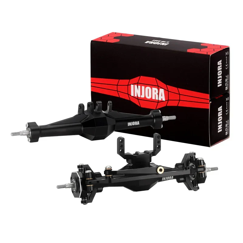 INJORA +4mm Diamond Axles With Lay Down Servo Mount & Links For 1/18 TRX4M - BLACK