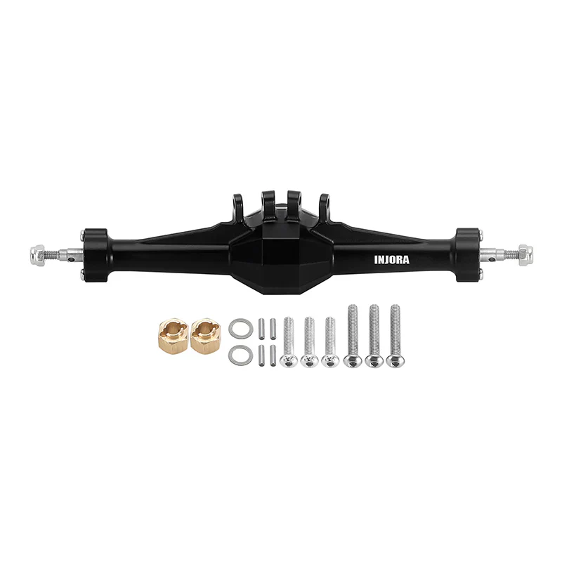 INJORA +4mm Diamond Axles With Lay Down Servo Mount & Links For 1/18 TRX4M - BLACK - Image 4