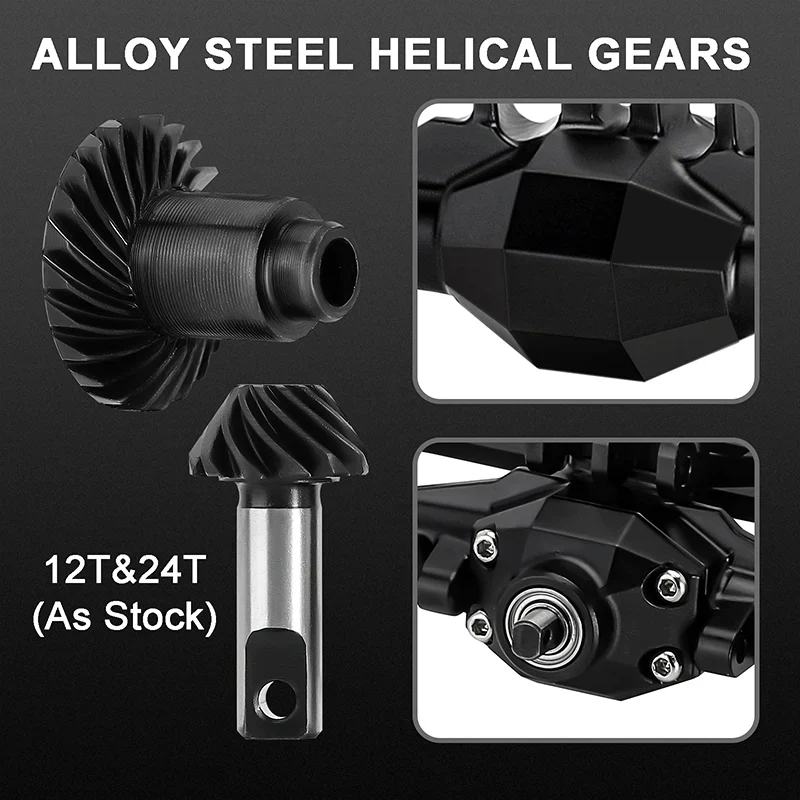 INJORA +4mm Diamond Axles With Lay Down Servo Mount & Links For 1/18 TRX4M - BLACK - Image 6