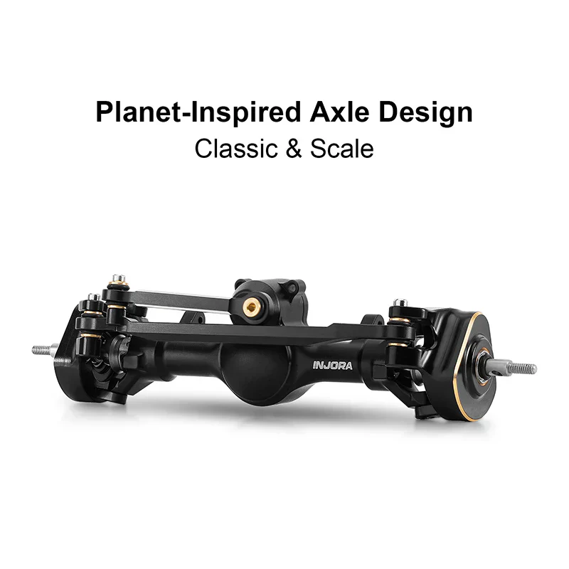 INJORA +4mm Planet Axles with Double Joint Shafts & Brass Steering Knuckles for 1/24 Axial SCX24 - Image 12
