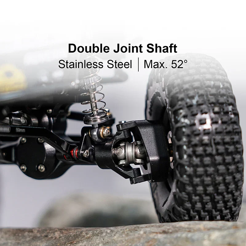 INJORA +4mm Planet Axles with Double Joint Shafts & Brass Steering Knuckles for 1/24 Axial SCX24 - Image 21