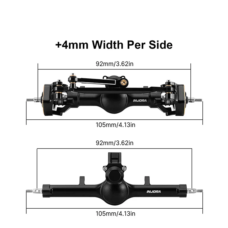 INJORA +4mm Planet Axles with Double Joint Shafts & Brass Steering Knuckles for 1/24 Axial SCX24 - Image 24