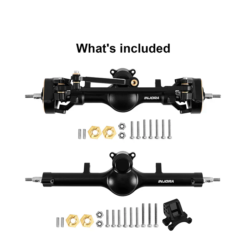 INJORA +4mm Planet Axles with Double Joint Shafts & Brass Steering Knuckles for 1/24 Axial SCX24 - Image 25
