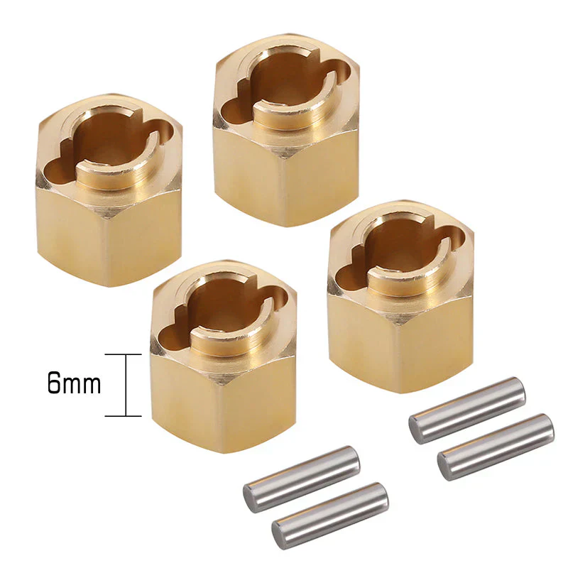 INJORA 4PCS 6mm Brass Wheel Hex Hub Extenders For 1/18 Redcat Ascent18