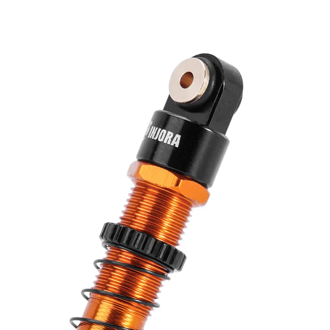 INJORA 51mm Aluminum Long Travel Threaded Double Barrel Shocks for Axial AX24 SCX24 (4pcs) - ORANGE - Image 6