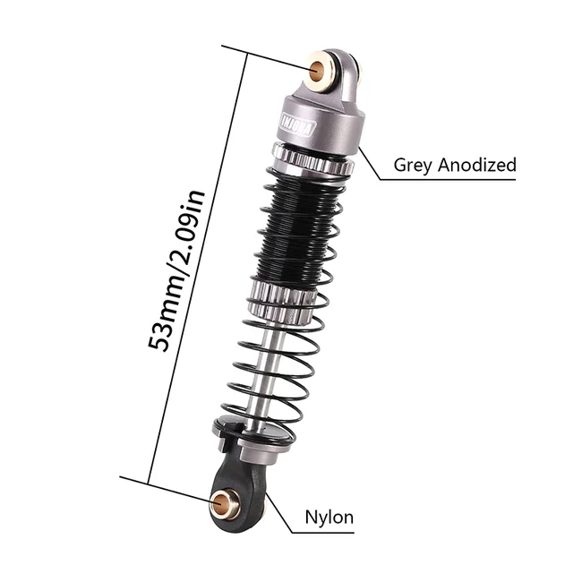 INJORA 53mm Aluminum Threaded Oil Filled Shocks for 1/18 TRX4M (4M-24) - Image 6
