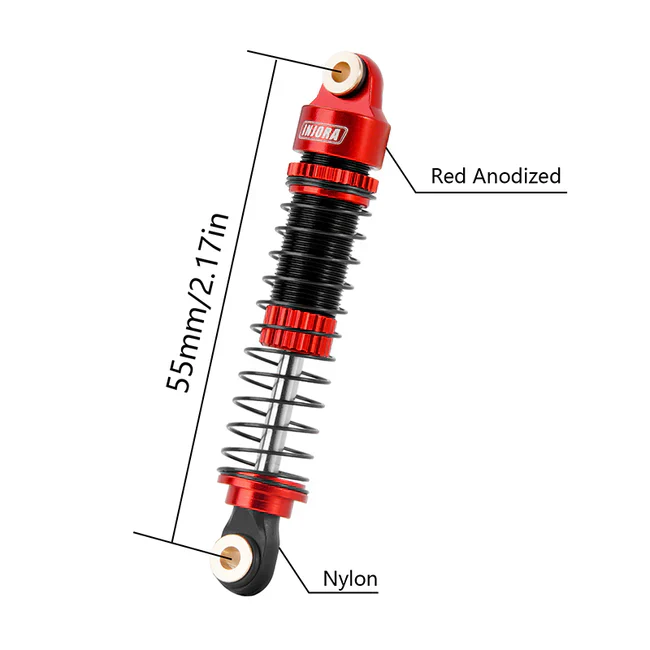 INJORA 53mm Aluminum Threaded Oil Filled Shocks for 1/18 TRX4M (4M-24) - Image 2