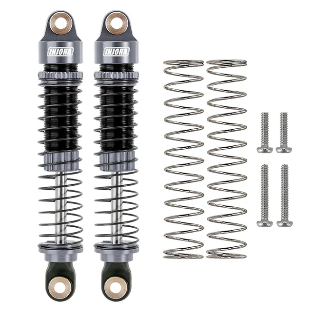INJORA 59mm Long Threaded Oil Filled Shocks for 1/18 TRX4M (2pcs) - GREY