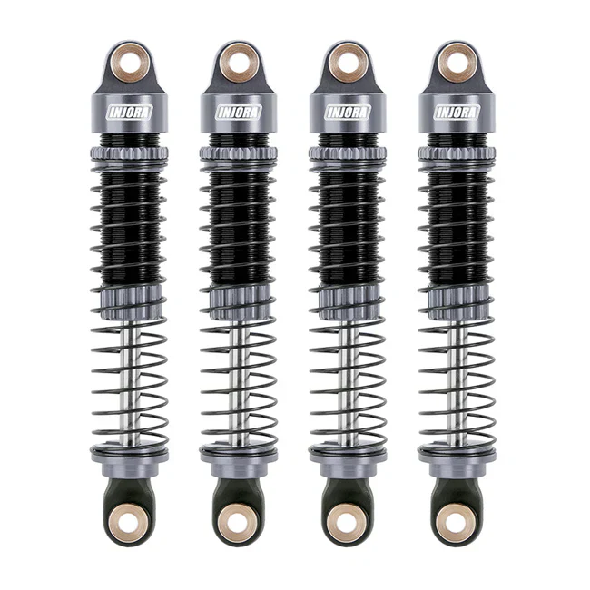 INJORA 59mm Long Threaded Oil Filled Shocks for 1/18 TRX4M (4pcs) - GREY - Image 2