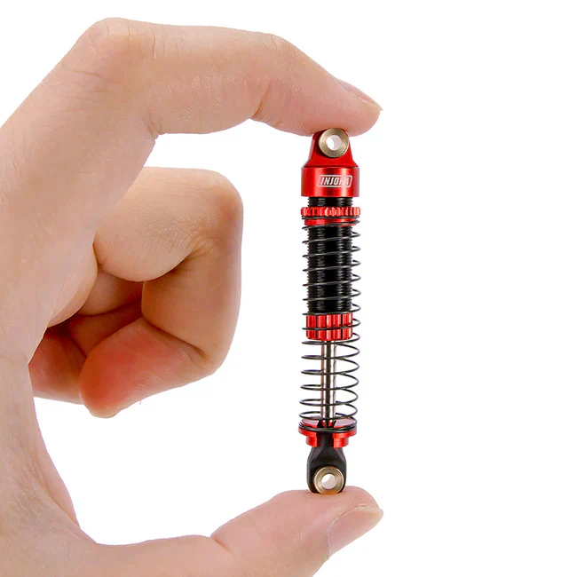 INJORA 59mm Long Threaded Oil Filled Shocks for 1/18 TRX4M (4pcs) - RED - Image 4