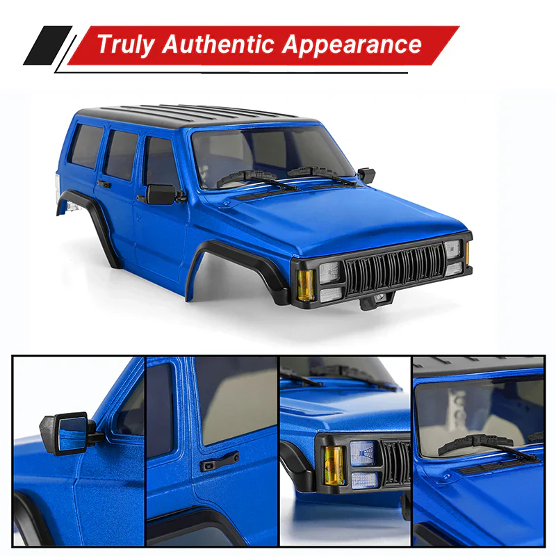 INJORA ABS Cherokee Body With Bumpers For 155mm 1/18 TRX4M Bronco Defender - BLUE - Image 4