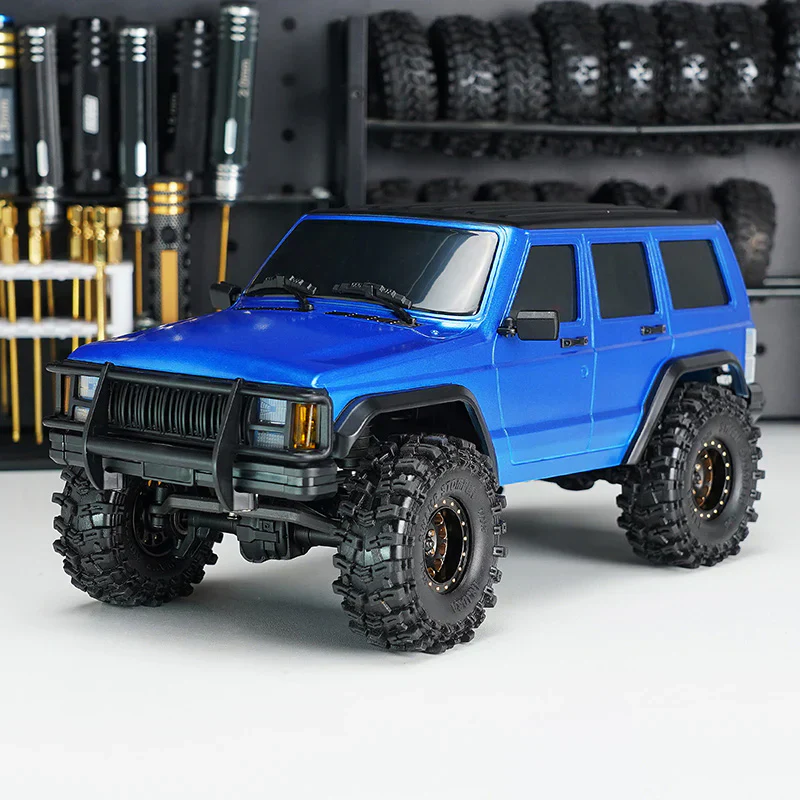 INJORA ABS Cherokee Body With Bumpers For 155mm 1/18 TRX4M Bronco Defender - BLUE - Image 6