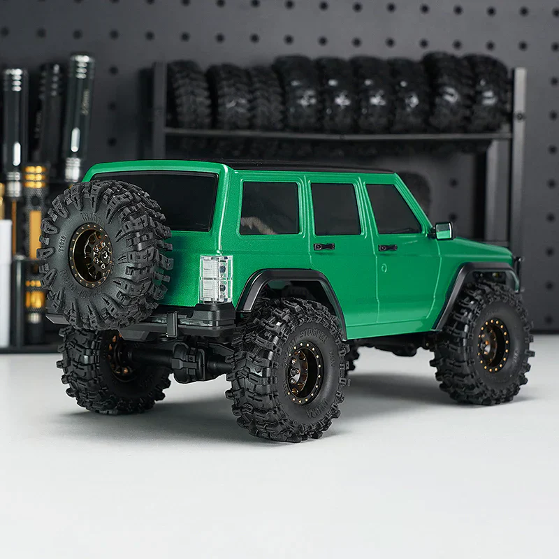 INJORA ABS Cherokee Body With Bumpers For 155mm 1/18 TRX4M Bronco Defender - GREEN - Image 6