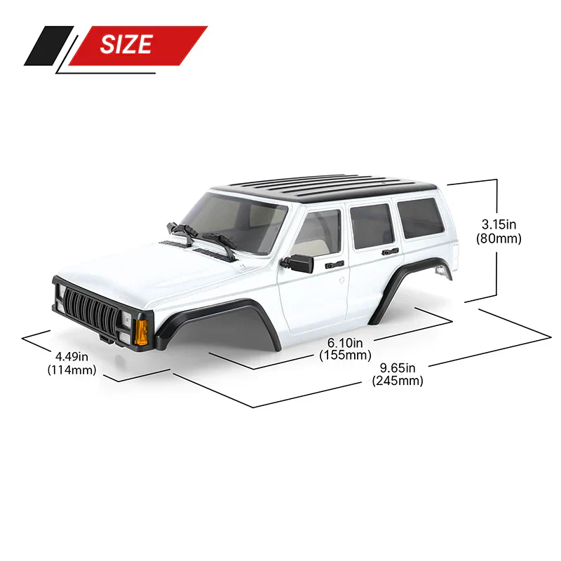INJORA ABS Cherokee Body With Bumpers For 155mm 1/18 TRX4M Bronco Defender - PEARL WHITE - Image 2