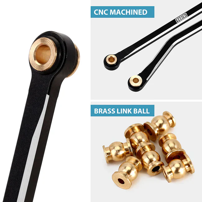 INJORA Aluminum High Clearance Chassis Links Set for 1/18 TRX4M - Image 4