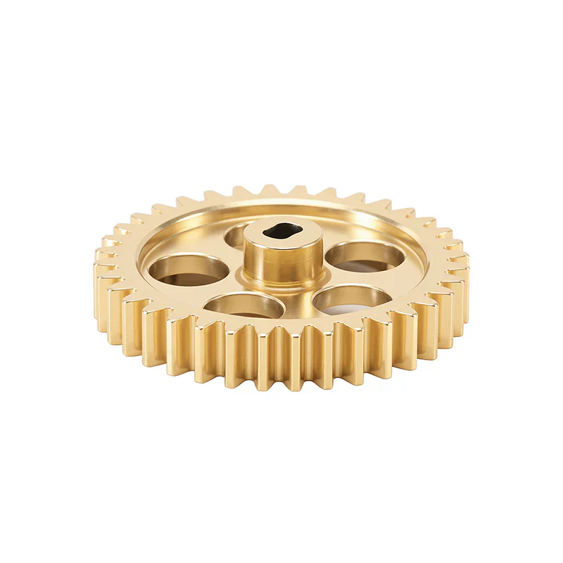INJORA Brass Transmission Main Gear with Plastic Motor Pinion for 1/24 Losi Micro-B - 11T/36T Gears (As Stock) - Image 4