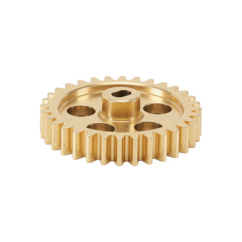 INJORA Brass Transmission Main Gear with Plastic Motor Pinion for 1/24 Losi Micro-B - 15T/32T Gears (Overdrive 53.4%) - Image 4