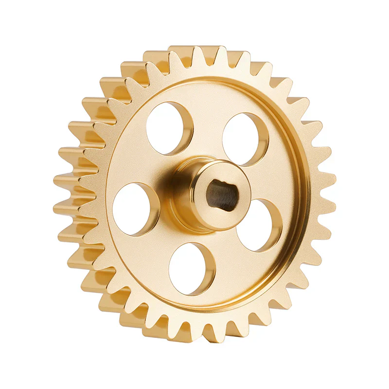 INJORA Brass Transmission Main Gear with Plastic Motor Pinion for 1/24 Losi Micro-B - 15T/32T Gears (Overdrive 53.4%) - Image 5