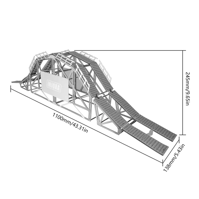 INJORA Bridge Course Obstacle Kit for 1/18 1/24 RC Crawers - Image 3