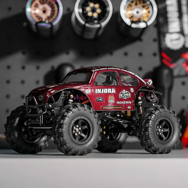 INJORA BUG24 Body with Interior for 1/24 SCX24 C10 JLU Bronco Base Camp - Burgundy - Image 10