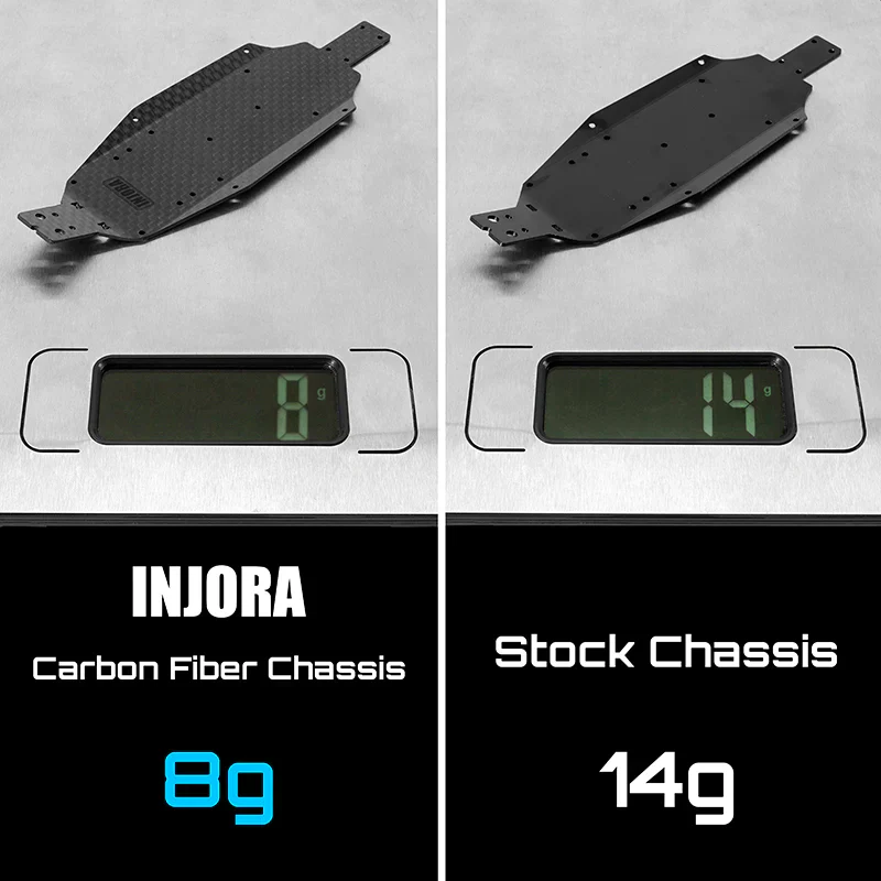 INJORA Carbon Fiber Chassis for 1/24 Buggy Losi Micro-B (8g) - Image 8