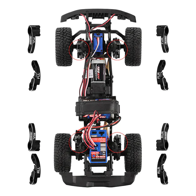 INJORA CNC Aluminum Flex Blades Suspension Travel Extension for 1/18 TRX4M (4M-33) - Image 5