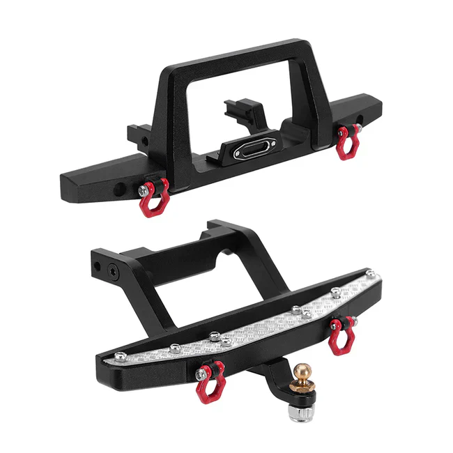 INJORA CNC Aluminum Front Rear Bumper for 1/18 TRX4M Defender