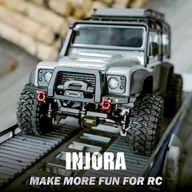 INJORA CNC Aluminum Front Rear Bumper for 1/18 TRX4M Defender - Image 8
