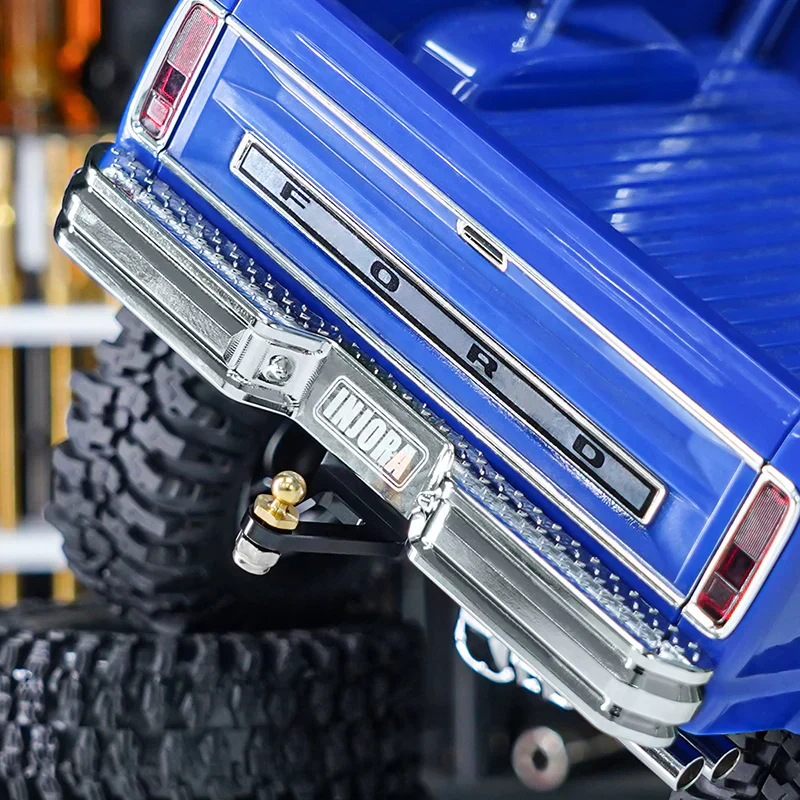 INJORA CNC Aluminum Front Rear Bumper With Dual Exhaust For 1/18 TRX4M High Trail F150 - Image 13