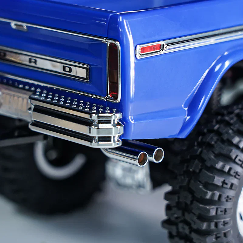 INJORA CNC Aluminum Front Rear Bumper With Dual Exhaust For 1/18 TRX4M High Trail F150 - Image 15