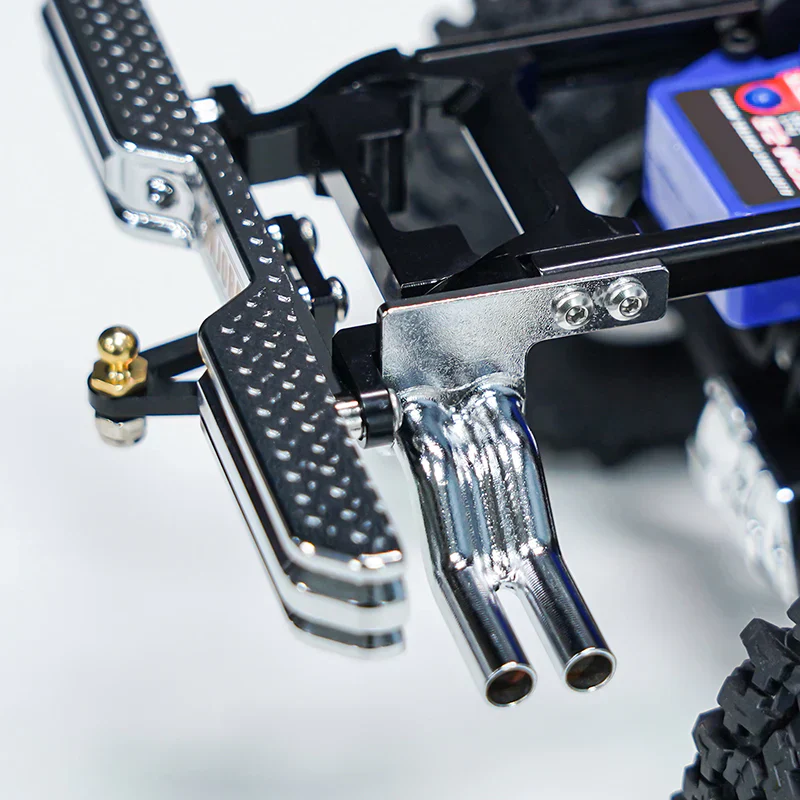 INJORA CNC Aluminum Front Rear Bumper With Dual Exhaust For 1/18 TRX4M High Trail F150 - Image 16